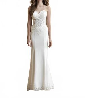 NEW ALLURE BRIDALS strapless sweetheart wedding gown in ivory/champagne/nude